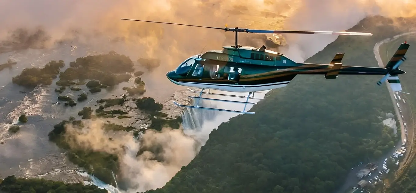 helicopter ride over victoria falls zimbabwe